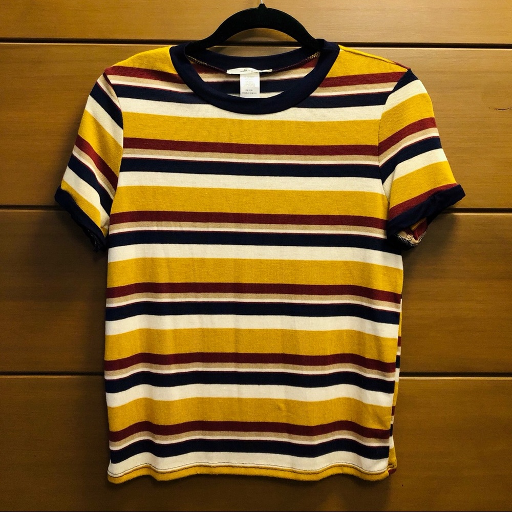 Fitted Super Soft 70s Style Stripe T-shirt NEW